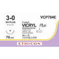 Ethicon VICRYL PLUS Polyglactin 910 Braided Absorbable Antibacterial Surgical Suture VCP784E