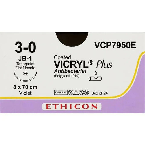 Ethicon COATED VICRYL® Plus Antibacterial (Polyglactin 910) Absorbable Surgical Suture – VCP7950E