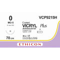 Ethicon VICRYL PLUS Polyglactin 910 Braided Absorbable Antibacterial Surgical Suture – USP 0 – 70 cm – Violet – Single - Armed Taper Point Needle 31 mm, 1/2 Circle – VCP9215H (Box of 36) Size: 0 Colour: Violet Style: non cutting - VCP9215H