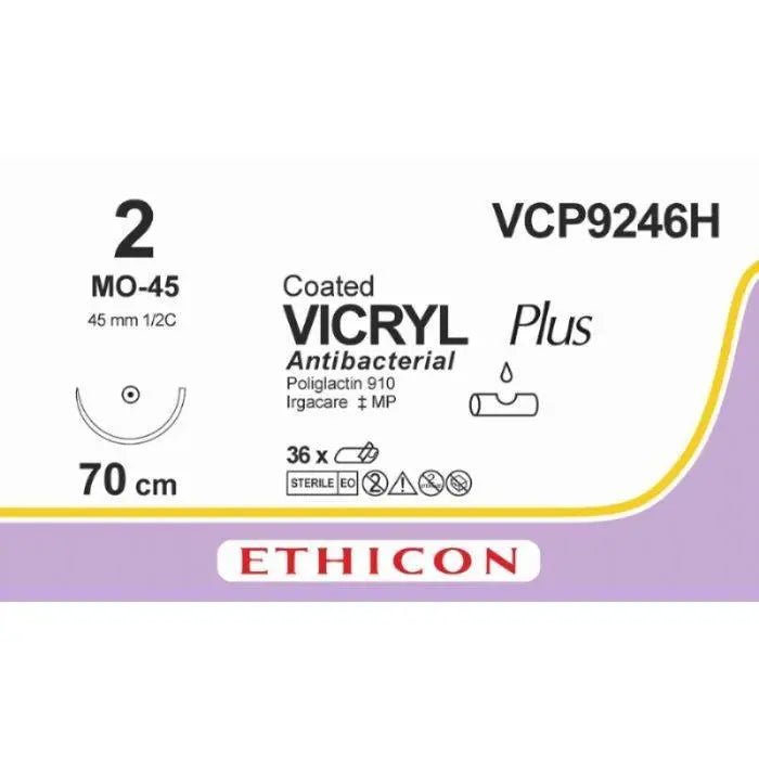Ethicon VICRYL PLUS Polyglactin 910 Braided Absorbable Antibacterial Surgical Suture VCP9246H