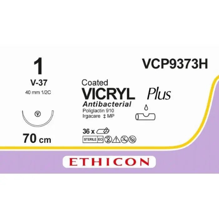 Ethicon VICRYL PLUS Polyglactin 910 Braided Absorbable Antibacterial Surgical Suture VCP9373H