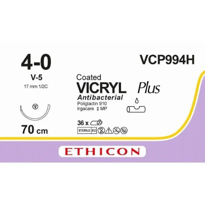 Ethicon VICRYL PLUS Polyglactin 910 Braided Absorbable Antibacterial Surgical Suture –VCP994H