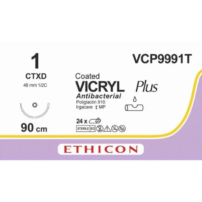 Ethicon VICRYL PLUS Polyglactin 910 Braided Absorbable Antibacterial Surgical Suture – VCP9991T