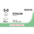 Ethicon ETHILON Black Monofilament Non - Absorbable Surgical Suture USP 5 - 0 18 in (45 cm) Black P - 1 Prime Cutting Needle 11 mm 3/8 Circle W1611G (Box of 12) - W1611G