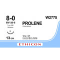 Ethicon PROLENE Polypropylene Blue Non - Absorbable Microsurgical Suture USP 8 - 0 13 cm BV130 - 5 Needle W2775 (Box of 12) - W2775