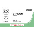 Ethicon ETHILON Black Monofilament Non - Absorbable Microsurgical Suture USP 8 - 0 5 in (13 cm) Black BV130 - 5 Taper Point Needle 5 mm 3/8 Circle W2908 (Box of 12) - W2908