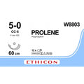 Ethicon PROLENE Polypropylene Blue Non - Absorbable Veterinary Surgical Suture USP 5 - 0 60 cm Double - Armed CC - 5 TAPERCUT CC Needles (11 mm) W8803 (Box of 12) - W8803