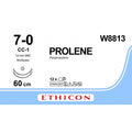 Ethicon PROLENE Polypropylene Blue Non - Absorbable Veterinary Microsurgical Suture USP 7 - 0 60 cm Double - Armed CC - 1 MULTIPASS TAPERCUT CC Needles (13 mm) W8813 (Box of 12) - W8813
