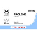 Ethicon PROLENE Polypropylene Blue Non - Absorbable Veterinary Surgical Suture USP 3 - 0 90 cm Double - Armed CC - 30 TAPERCUT Needles (31 mm) W8849 (Box of 12) - W8849