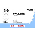 Ethicon PROLENE Polypropylene Blue Non - Absorbable Surgical Suture USP 3 - 0 120 cm V - 7 Tapercut Needle (26 mm) W8895 (Box of 12) - W8895