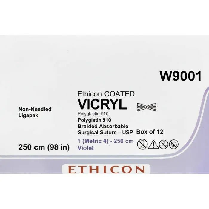 Ethicon VICRYL Polyglactin 910 Braided Absorbable Surgical Suture – W9001