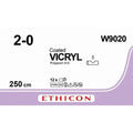 Ethicon VICRYL Polyglactin 910 Braided Absorbable Surgical Suture – USP 2 - 0 – 250 cm – Violet – Unarmed (No Needle) – W9020 (Box of 12) Size: 2 - 0 Colour: Violet Style: NA - W9020
