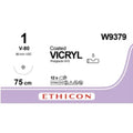 Ethicon VICRYL Polyglactin 910 Braided Absorbable Surgical Suture – USP 1–75 cm – Violet – Single - Armed Taper Point V W9379