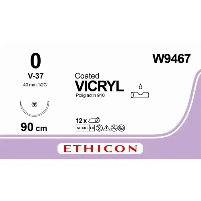 Ethicon VICRYL PLUS Polyglactin 910 Braided Absorbable Antibacterial Surgical Suture W9467