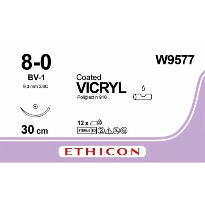 Ethicon VICRYL Coated Polyglactin 910 Braided Absorbable Surgical Suture W9577