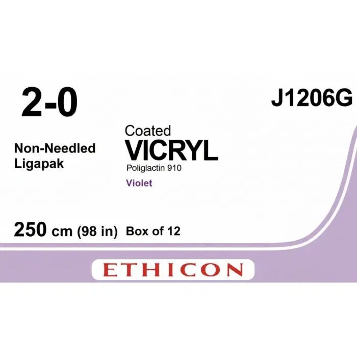Ethicon COATED VICRYL Polyglactin 910 Braided Absorbable Surgical Suture J1206G