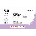 Ethicon VICRYL Polyglactin 910 Braided Absorbable Surgical Suture W9753