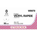 Ethicon VICRYL RAPIDE Braided Polyglactin 910 Absorbable Surgical Suture – USP 0 – 90 cm – Undyed – Taper Point Needle (48 mm, 1/2 Circle) – W9979 (Box of 12) Size: 0 Colour: Undyed Style: Taper Point - W9979