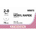 Ethicon VICRYL RAPIDE Braided Polyglactin 910 Absorbable Surgical Suture – USP 2 - 0 – 75 cm – Undyed – Taper Point Needle (31 mm, 1/2 Circle) – W9975 (Box of 12) Size: 2 - 0 Colour: Undyed Style: Taper Point - W9975