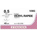 Ethicon VICRYL RAPIDE Polyglactin 910 Braided Rapidly Absorbable Surgical Suture – USP 0.5 (Metric 0.5) – 45 cm – Violet – V38G (Box of 12) Size: 0.5 Colour: Violet (D&C Violet 2) - V38G