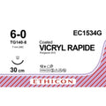 Ethicon VICRYL RAPIDE Polyglactin 910 Braided Rapidly Absorbable Surgical Suture – USP 6 - 0 (Metric 0.7) – 30 cm – Violet – EC1534G (Box of 12) Size: 6 - 0 Colour: Violet - EC1534G